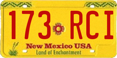 NM license plate 173RCI