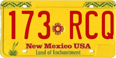 NM license plate 173RCQ