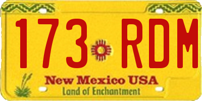 NM license plate 173RDM
