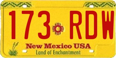NM license plate 173RDW
