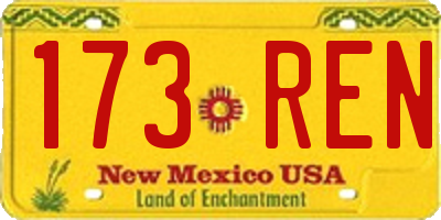 NM license plate 173REN