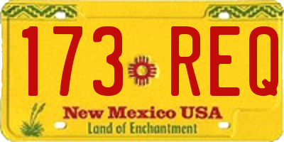 NM license plate 173REQ