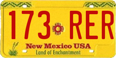 NM license plate 173RER