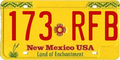 NM license plate 173RFB