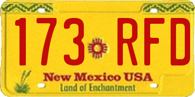 NM license plate 173RFD