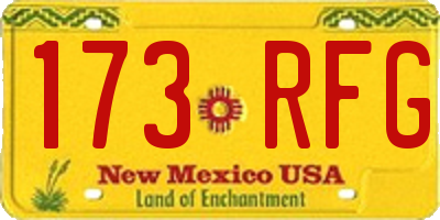 NM license plate 173RFG