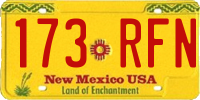 NM license plate 173RFN