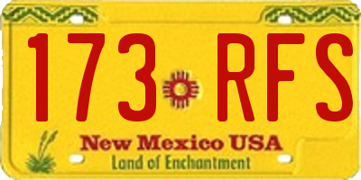 NM license plate 173RFS