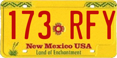 NM license plate 173RFY