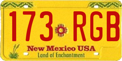 NM license plate 173RGB