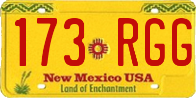 NM license plate 173RGG