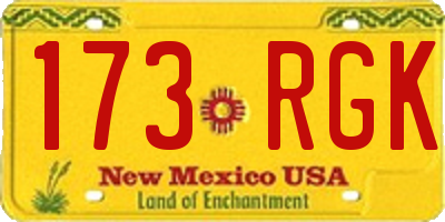 NM license plate 173RGK
