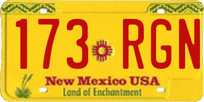 NM license plate 173RGN