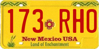NM license plate 173RHO