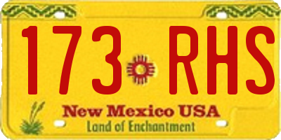 NM license plate 173RHS