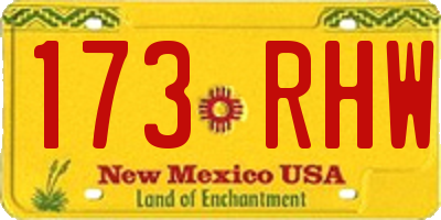 NM license plate 173RHW