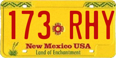 NM license plate 173RHY