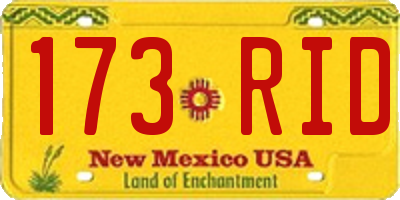NM license plate 173RID