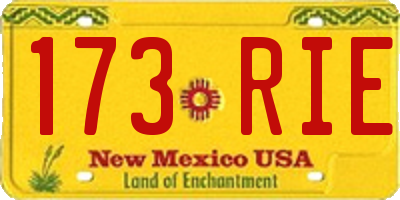 NM license plate 173RIE