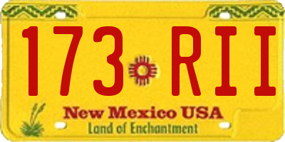 NM license plate 173RII
