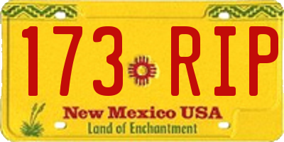 NM license plate 173RIP