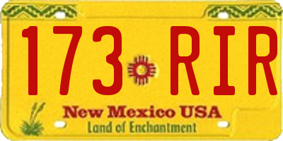 NM license plate 173RIR