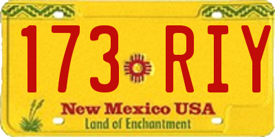 NM license plate 173RIY
