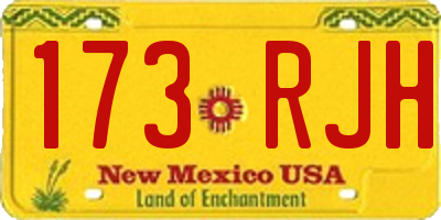 NM license plate 173RJH