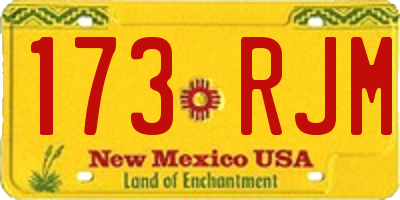 NM license plate 173RJM