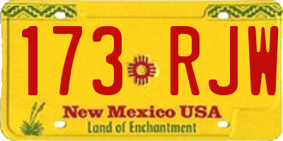 NM license plate 173RJW