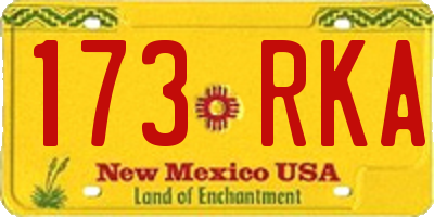 NM license plate 173RKA
