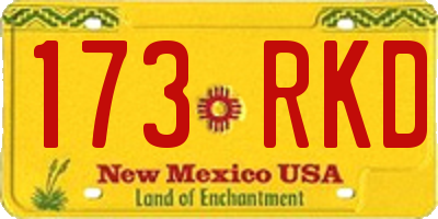 NM license plate 173RKD