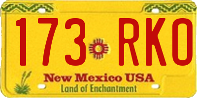 NM license plate 173RKO