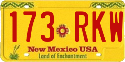 NM license plate 173RKW