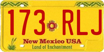 NM license plate 173RLJ