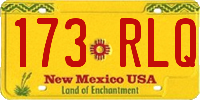 NM license plate 173RLQ