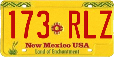 NM license plate 173RLZ