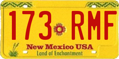 NM license plate 173RMF