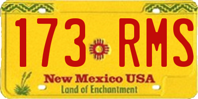 NM license plate 173RMS