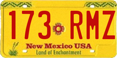 NM license plate 173RMZ