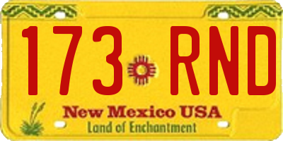 NM license plate 173RND