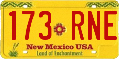 NM license plate 173RNE