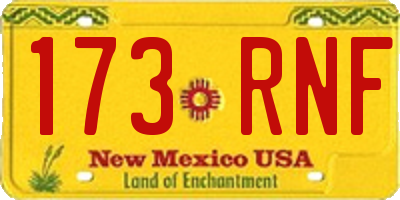 NM license plate 173RNF