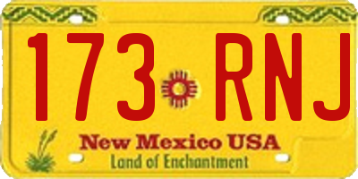 NM license plate 173RNJ