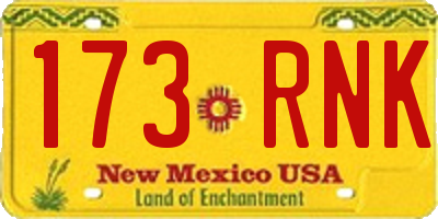 NM license plate 173RNK