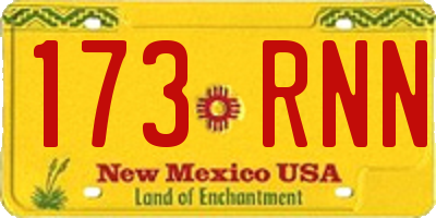 NM license plate 173RNN