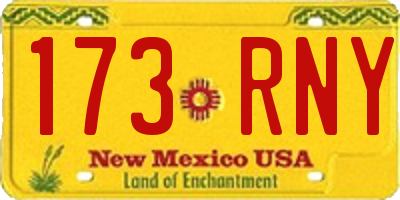 NM license plate 173RNY