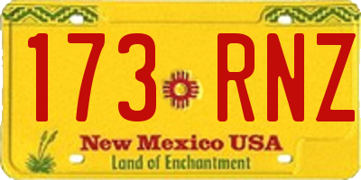 NM license plate 173RNZ