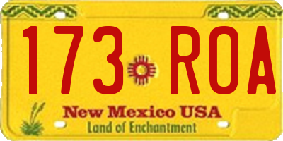 NM license plate 173ROA