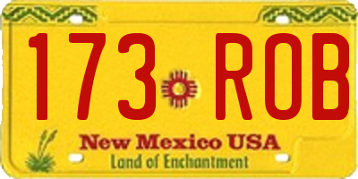 NM license plate 173ROB